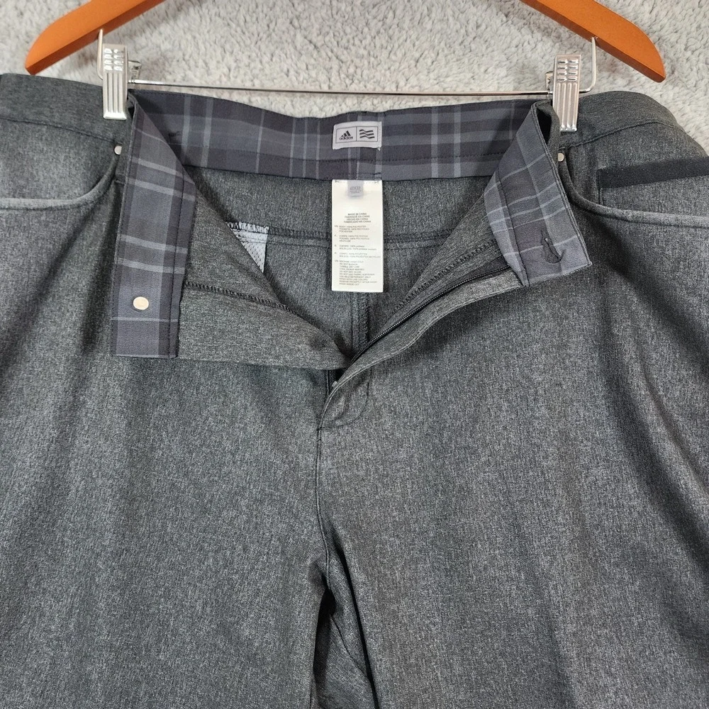 Adidas Golf Pants 40x32 (41x32) Charcoal Gray Performance Flat Front High Rise